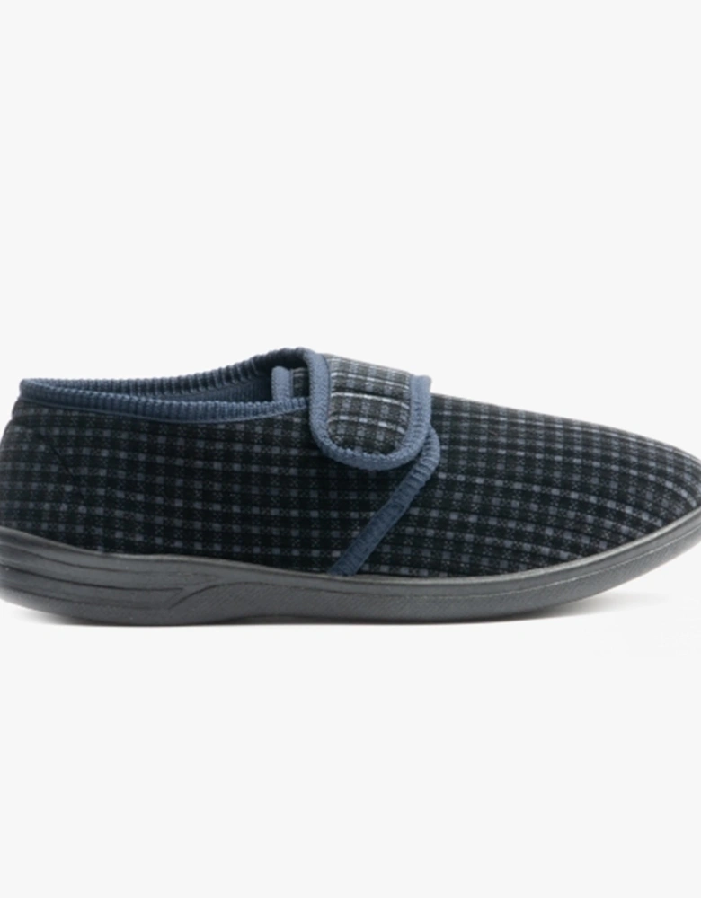 Jo & Joe DAVID Mens Touch Fasten Slippers Navy