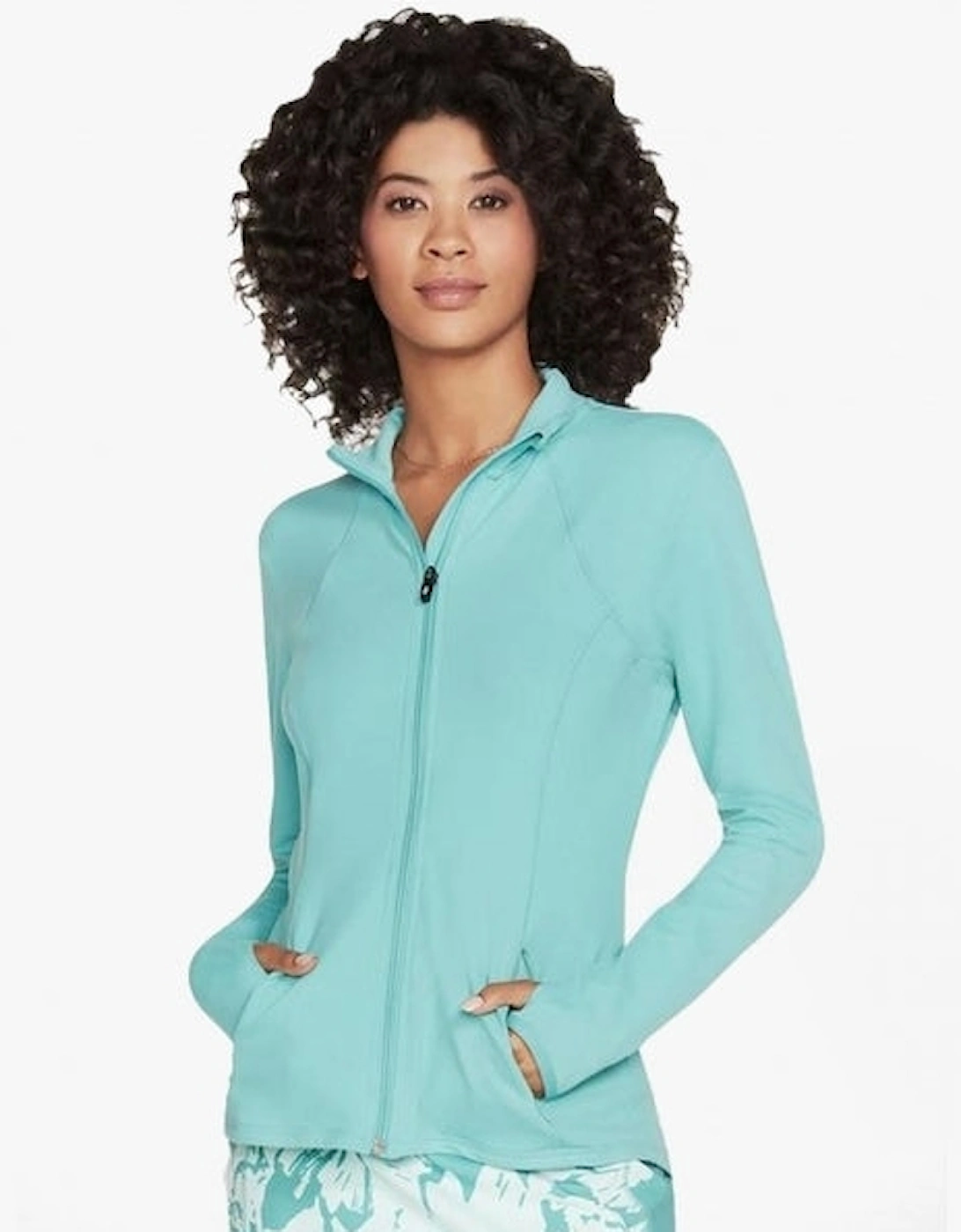 Women's Skechers W03JA158/TURQ GOFLEX MESH Womens Nylon Jacket Turquoise - Blue - Size: MEDIUM