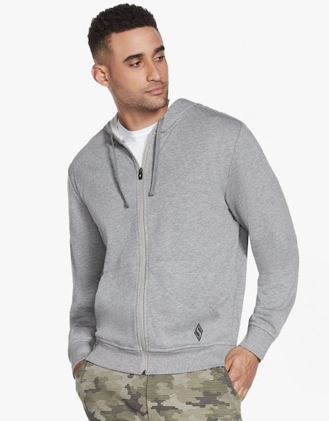 Men's Skechers M3JA181/LTGY GOWALK EVERYWHERE FZ Mens Zip Through Jacket Light Grey - Size: SMALL