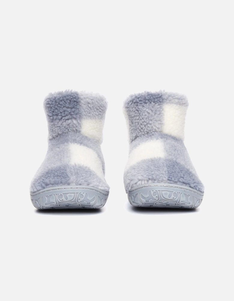 CELESTE Womens Slipper Boots Grey Check