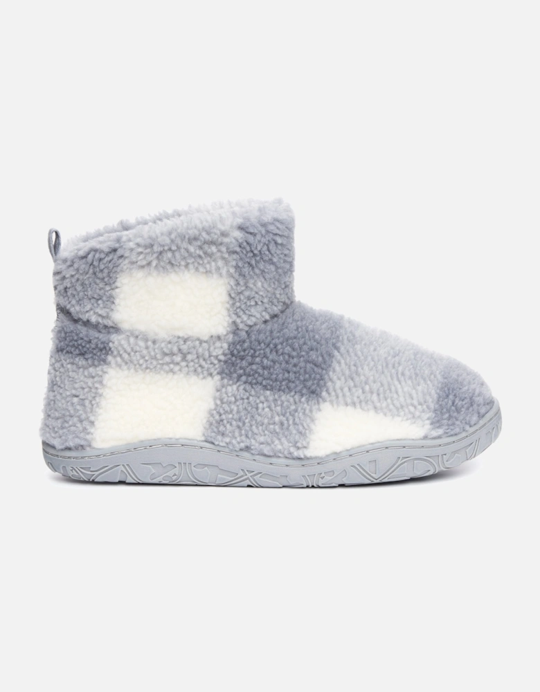 CELESTE Womens Slipper Boots Grey Check