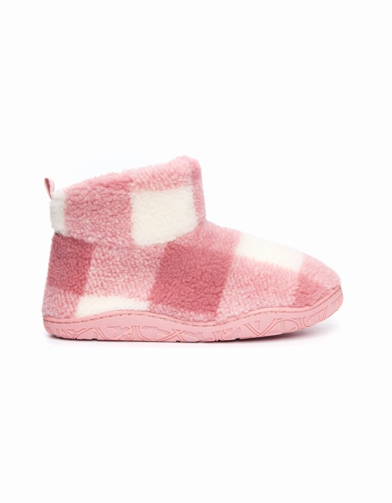 CELESTE Womens Slipper Boots Pink Check