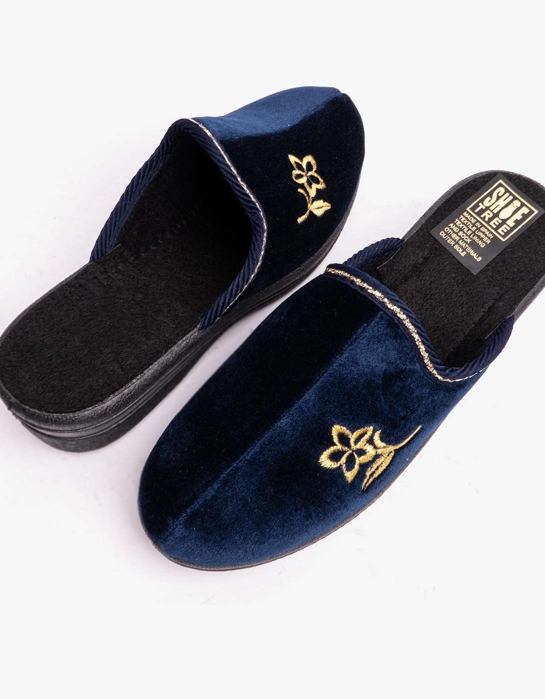 Jo & Joe HELEN Womens Wedge Heel Mule Slippers Navy