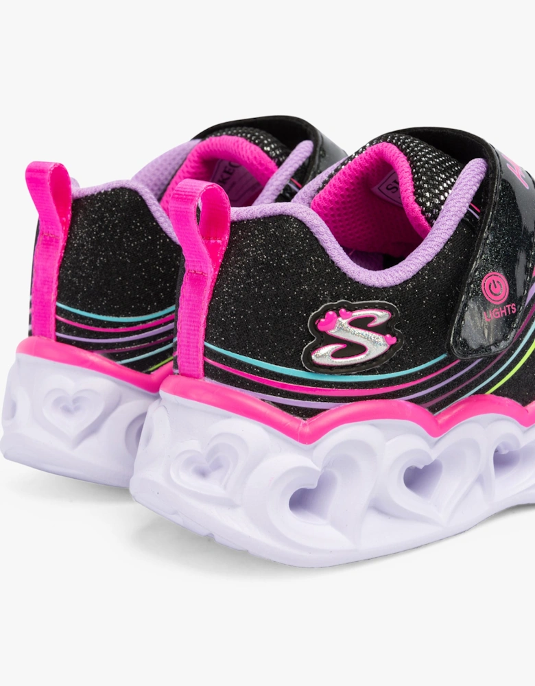 302689L/BKMT HEART LIGHTS - RETRO HEARTS Girls Trainers Black/Multi