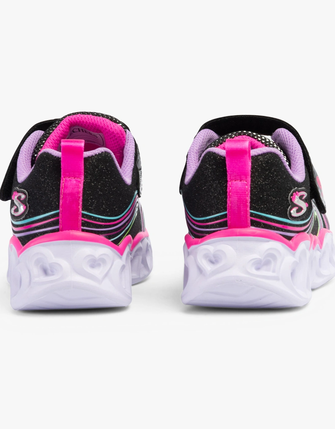 302689L/BKMT HEART LIGHTS - RETRO HEARTS Girls Trainers Black/Multi