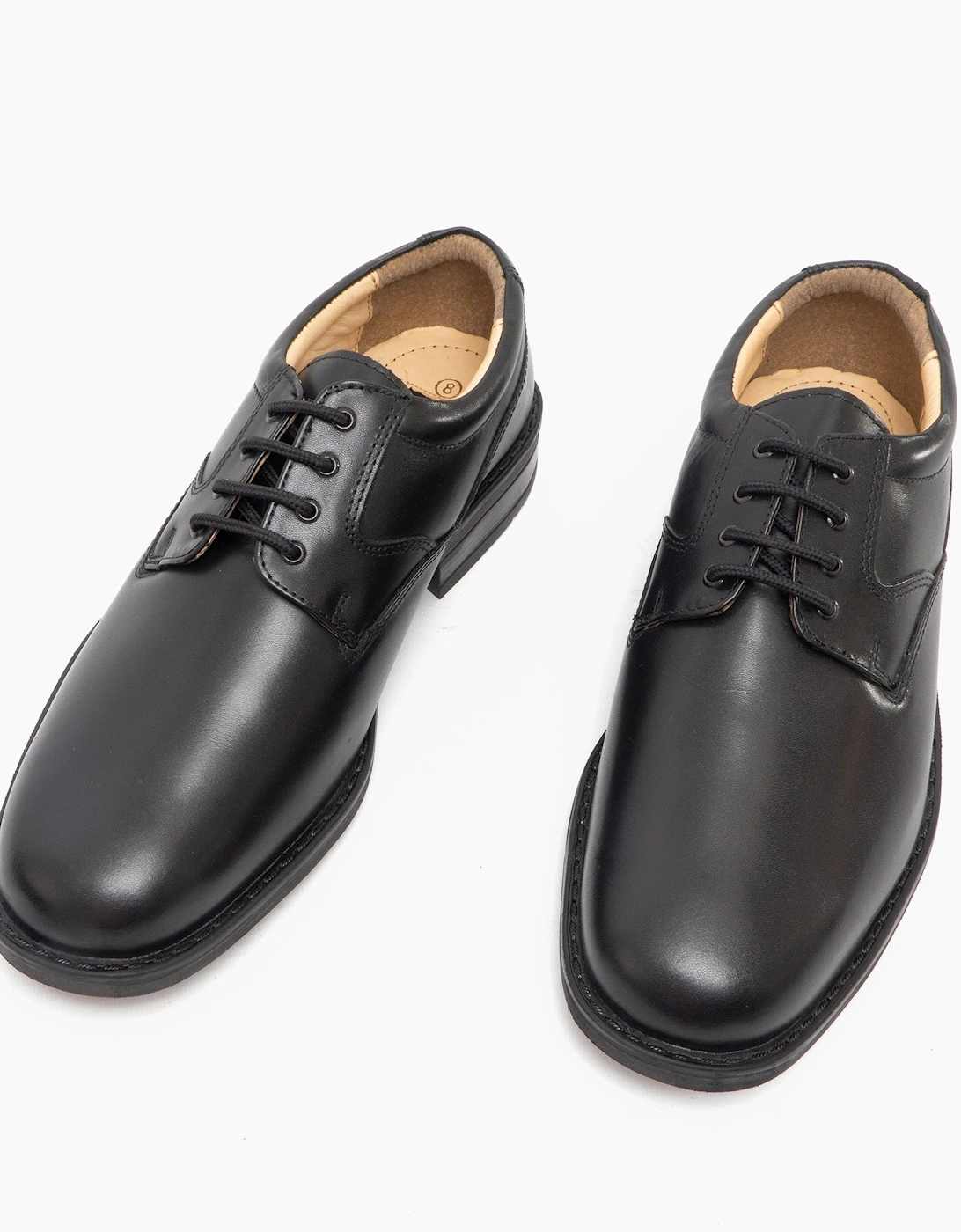 SPENCER Mens Lace-Up Gibson Shoes Black