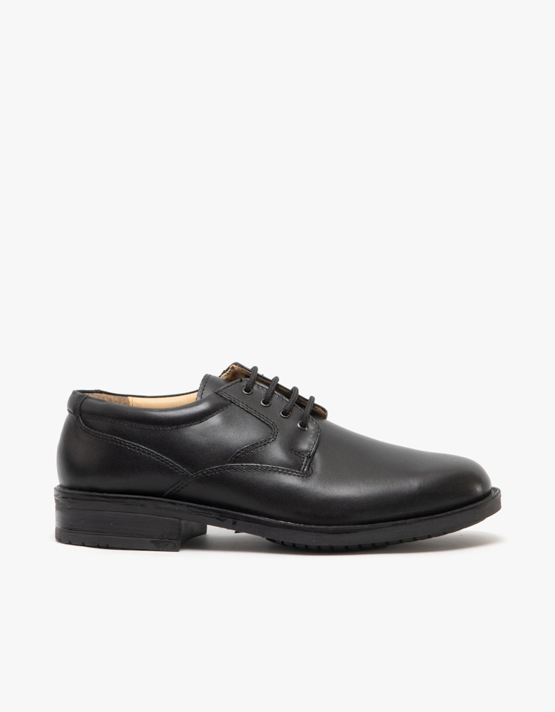 SPENCER Mens Lace-Up Gibson Shoes Black