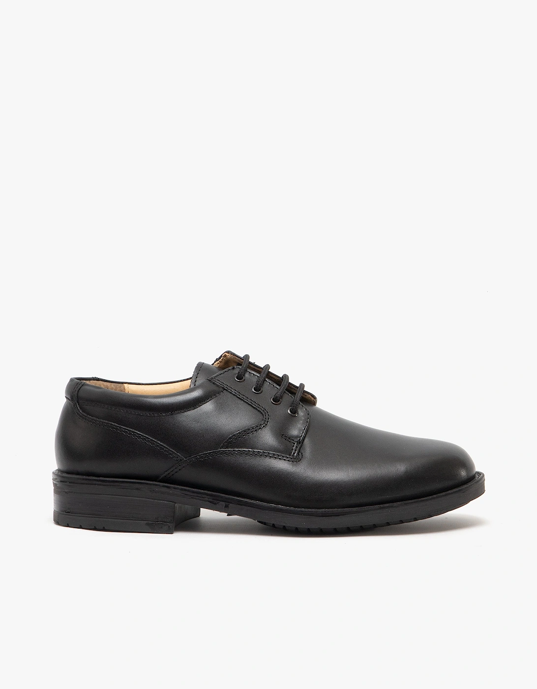 SPENCER Mens Lace-Up Gibson Shoes Black, 4 of 3