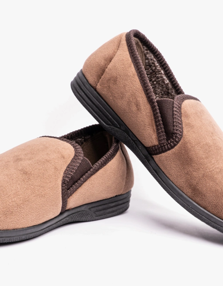 Jo & Joe JAKE Mens Full Slippers Brown