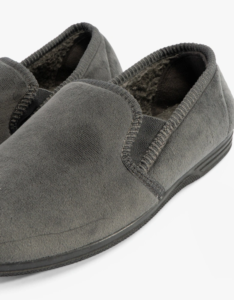 Jo & Joe JAKE Mens Full Slippers Grey