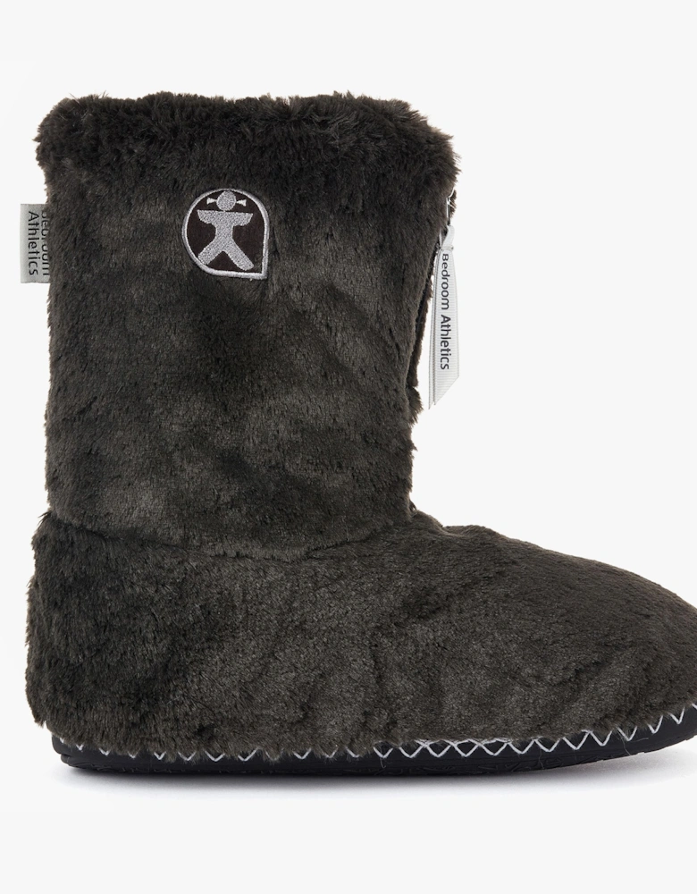 MARILYN Womens Faux Fur Boot Slippers Charcoal