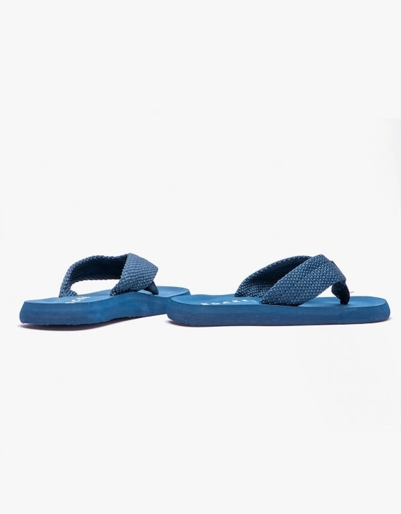 ADIOS Womens Webbing Flip-Flops Navy