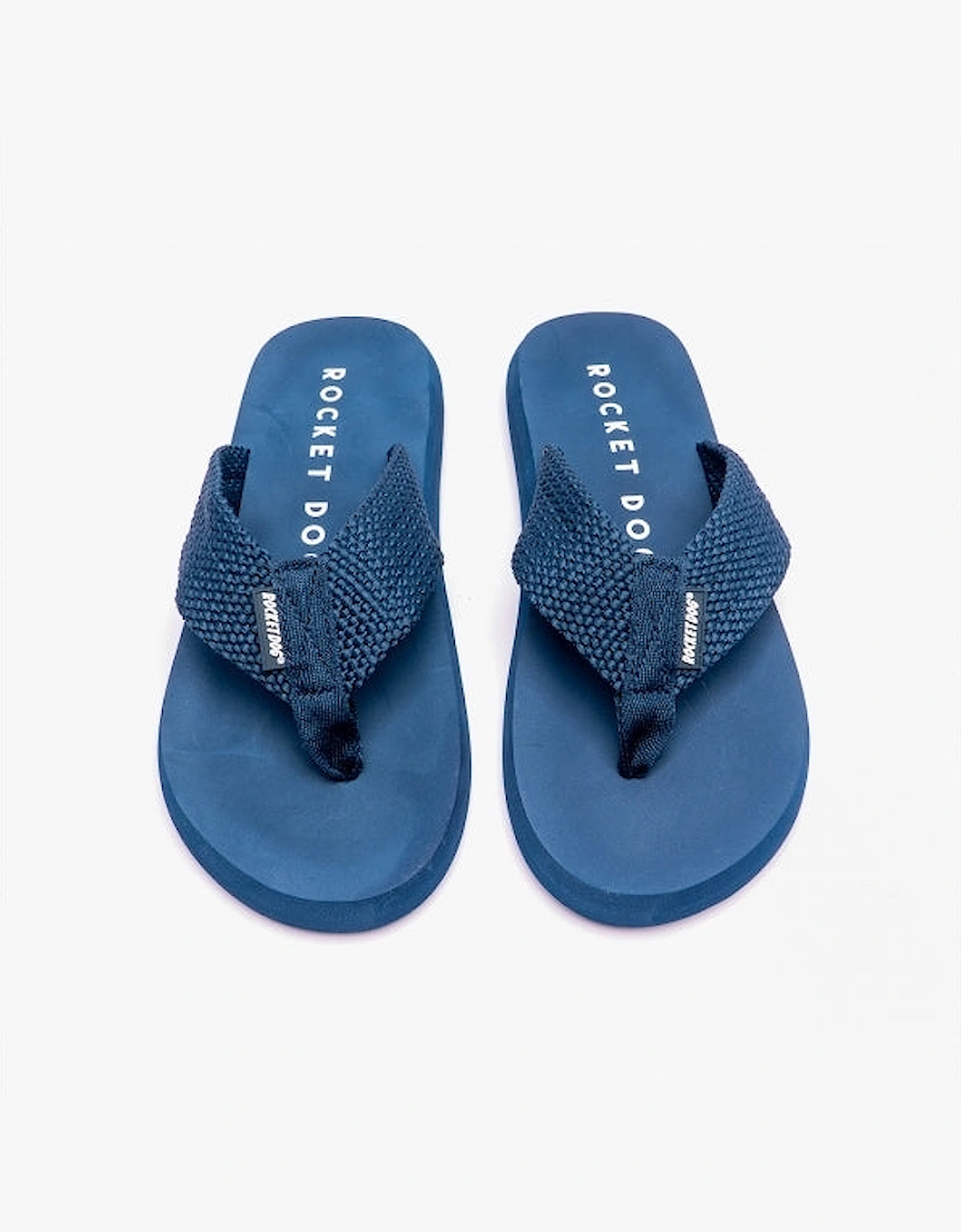 ADIOS Womens Webbing Flip-Flops Navy