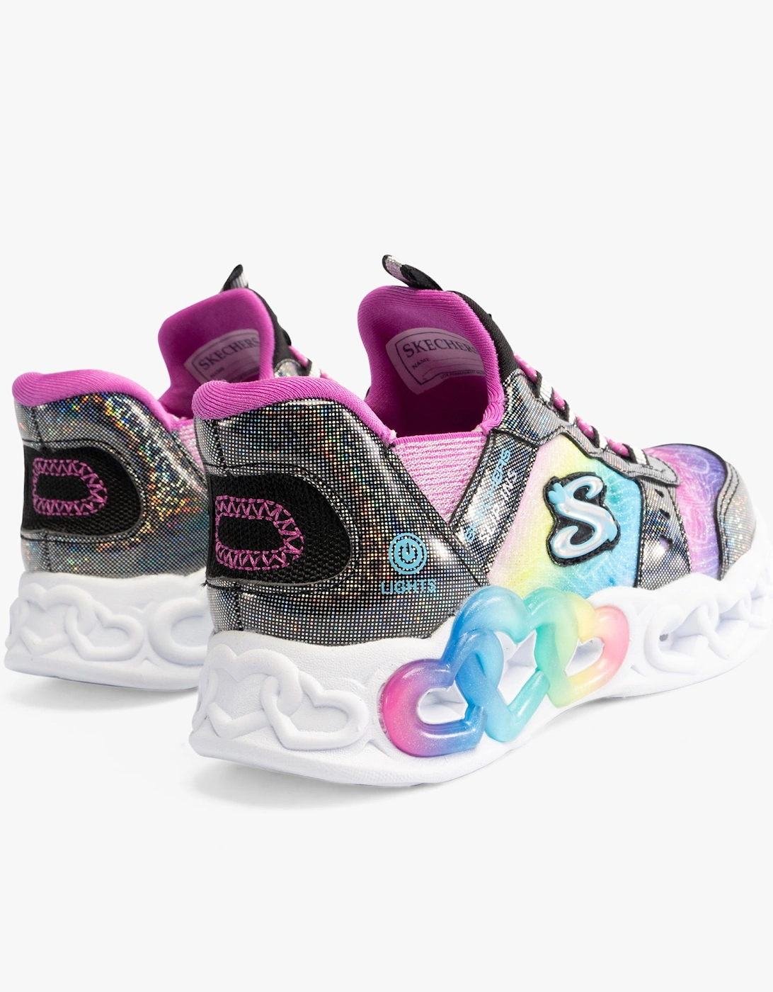 303755L/BKMT INFINITE HEART LIGHTS - ETERN Girls Trainers Black/Multi