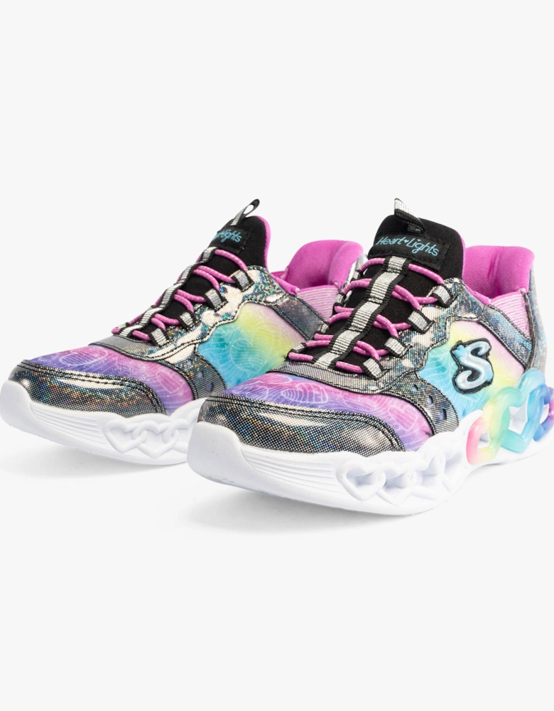 303755L/BKMT INFINITE HEART LIGHTS - ETERN Girls Trainers Black/Multi