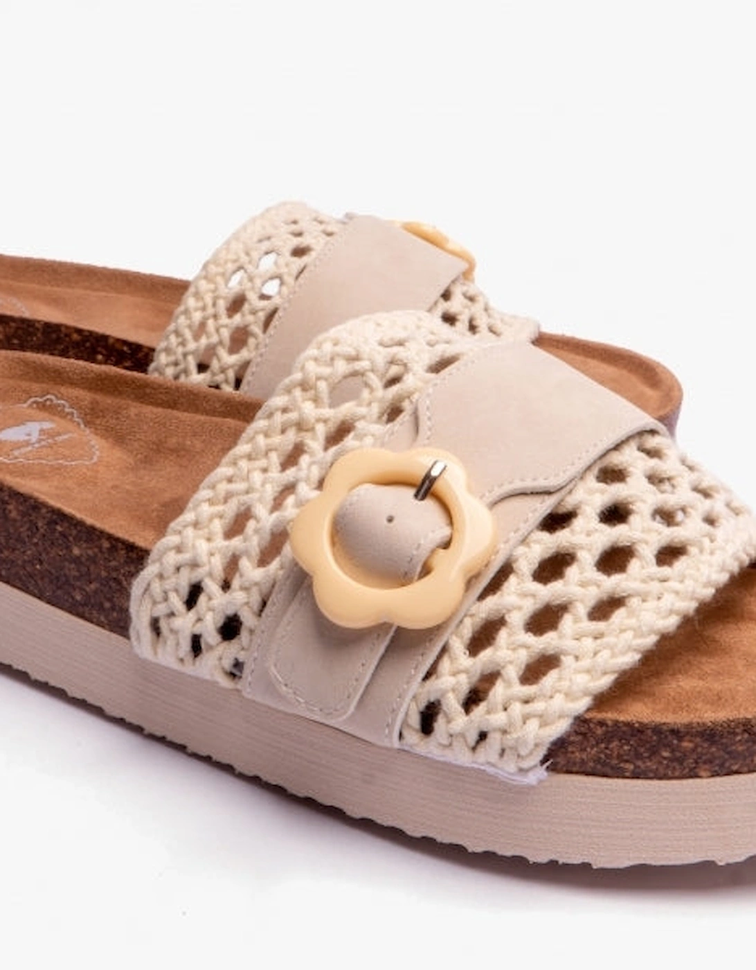 ALMA Womens Crochet Sandals Natural