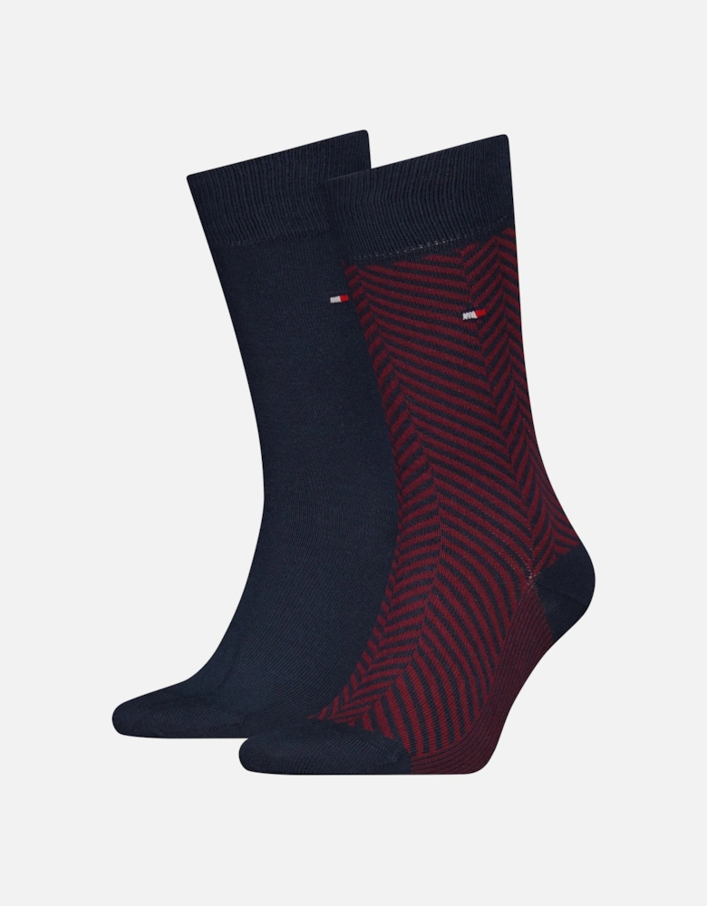 2 Pack Classic Mens Crew Socks Navy