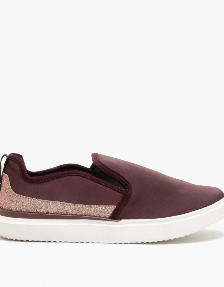 BECKI Womens Slip On Trainers Oxblood