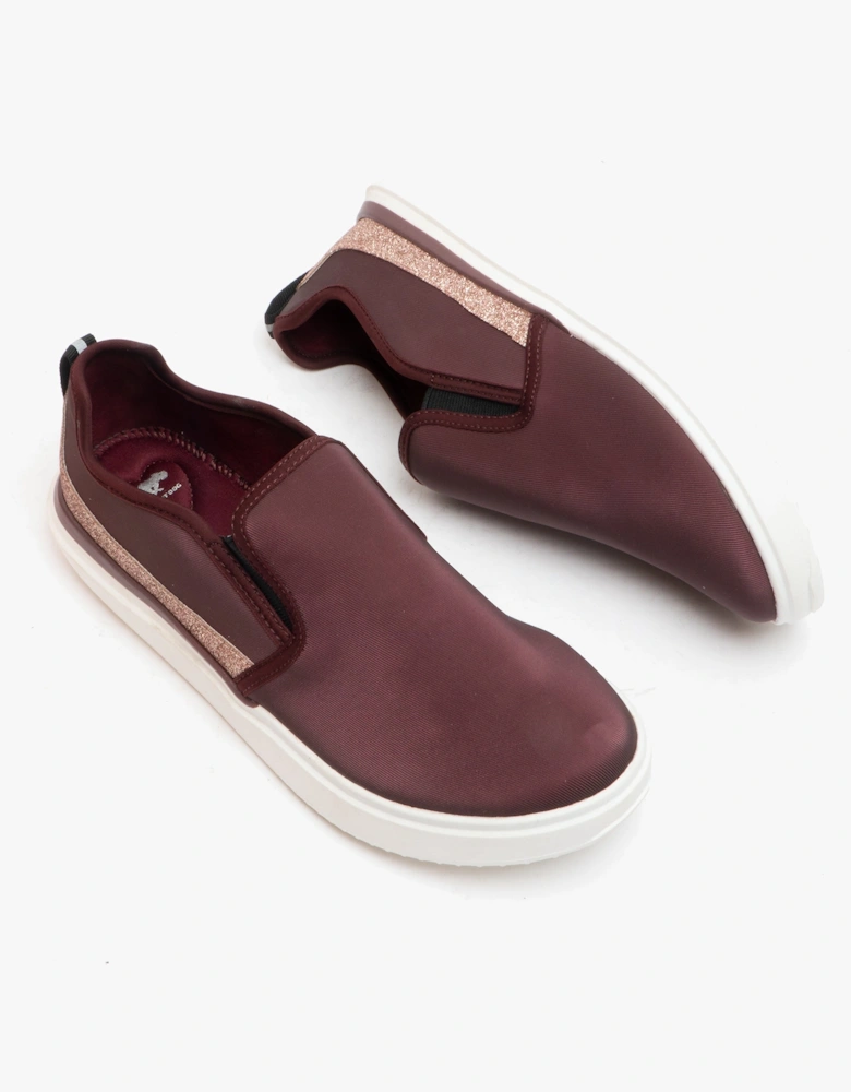 BECKI Womens Slip On Trainers Oxblood