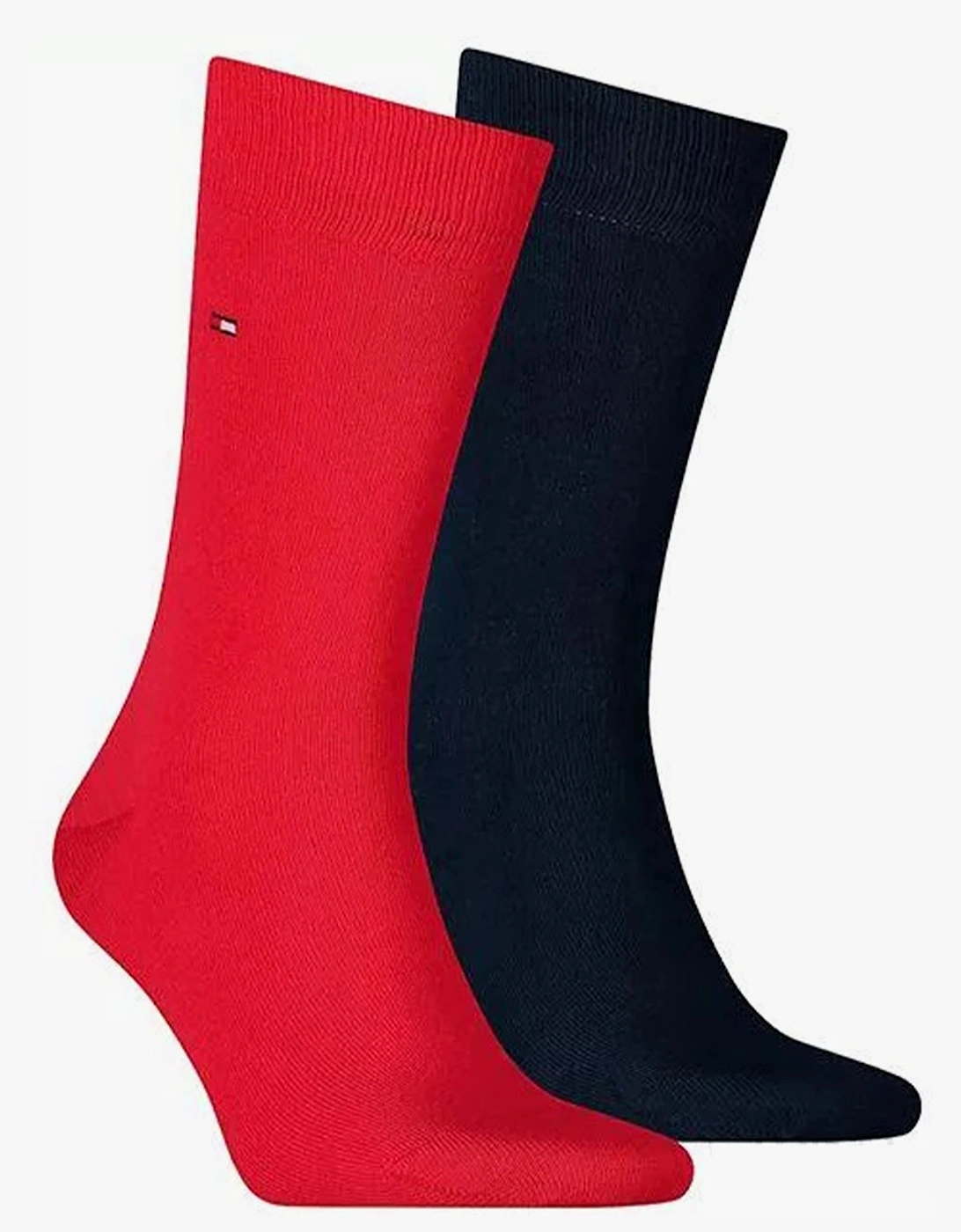 2 Pack Mens Crew Classic Socks Red/Navy, 4 of 3