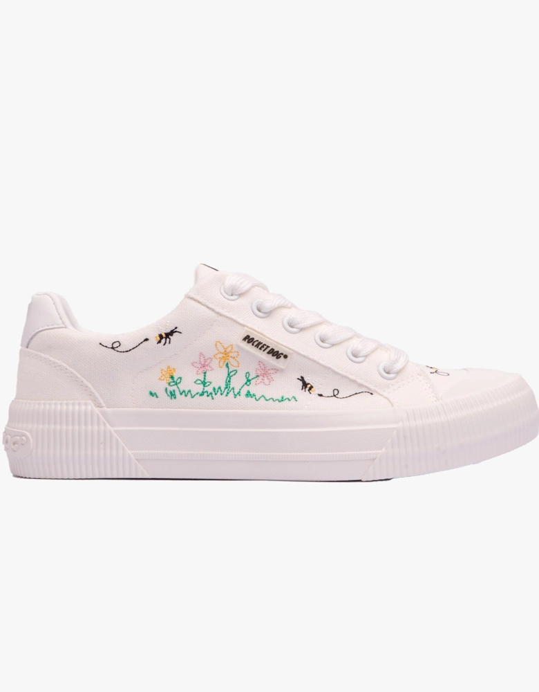 CHEERY EMBROIDERY 12A Womens Trainers White