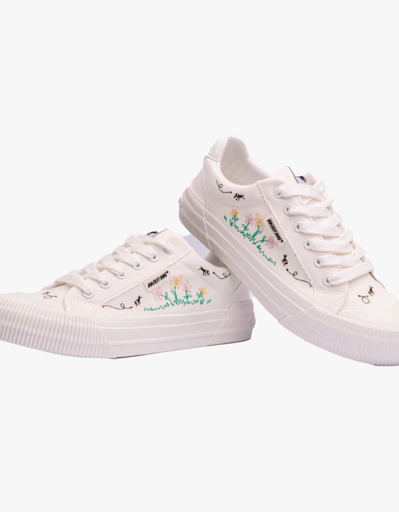 CHEERY EMBROIDERY 12A Womens Trainers White