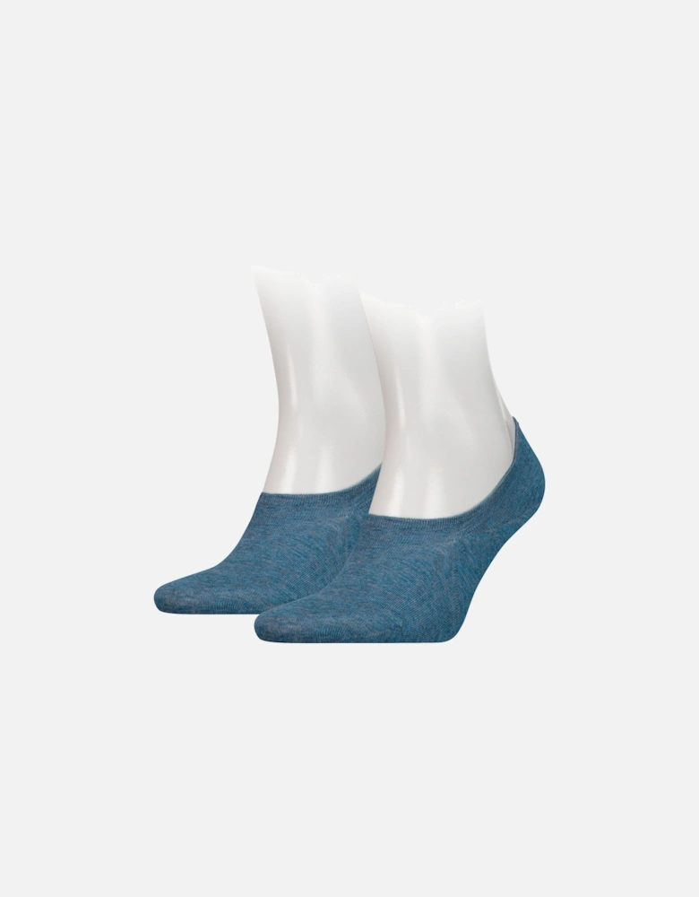 2 Pack Mens Invisible Socks Blue