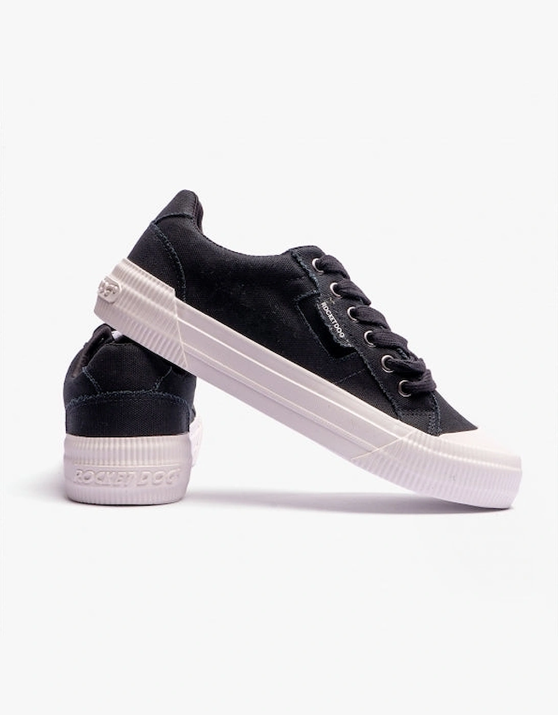 CHEERY Womens Casual Trainers Black/White