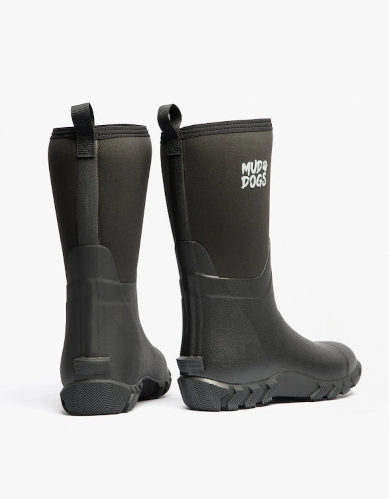 RUTLAND MID Unisex Neoprene Wellington Boots Black