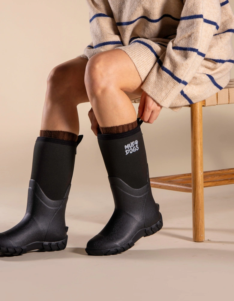 RUTLAND MID Unisex Neoprene Wellington Boots Black