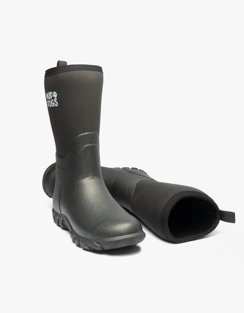 RUTLAND MID Unisex Neoprene Wellington Boots Black