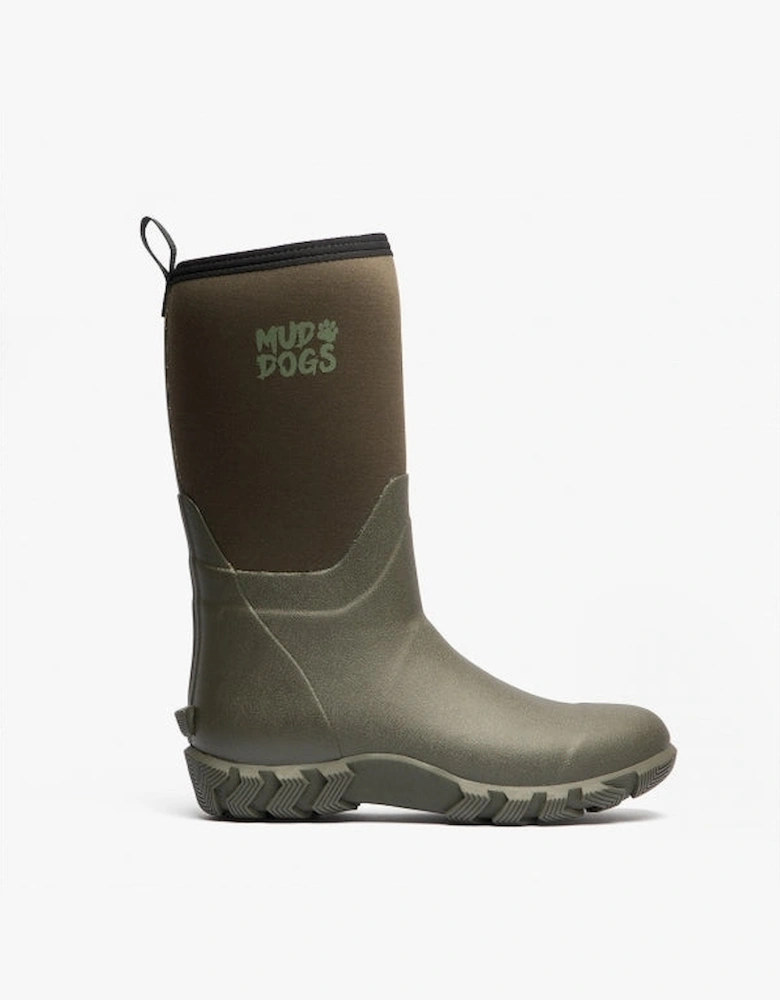 RUTLAND MID Unisex Neoprene Wellington Boots Olive