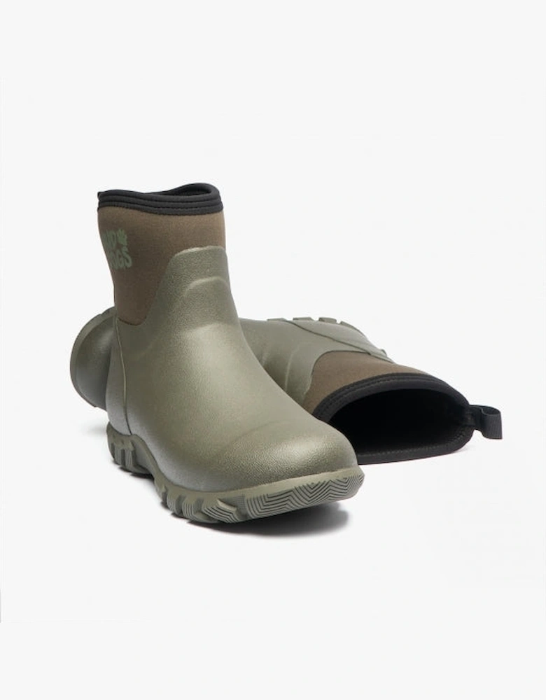 RUTLAND SHORT Unisex Neoprene Wellington Boots Olive