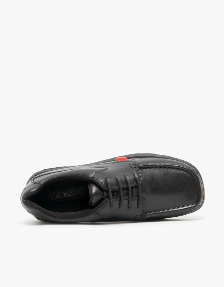 114237 FRAGMA LACE 4 EYE Boys School Shoes Black