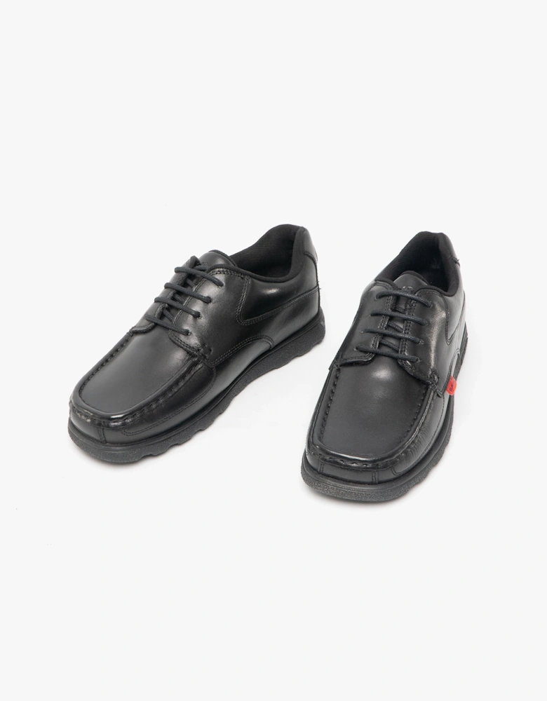 114237 FRAGMA LACE 4 EYE Boys School Shoes Black