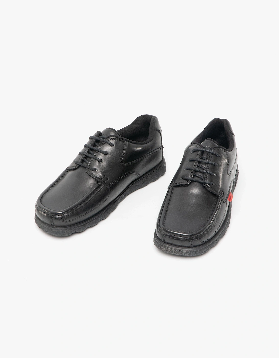 114237 FRAGMA LACE 4 EYE Boys School Shoes Black