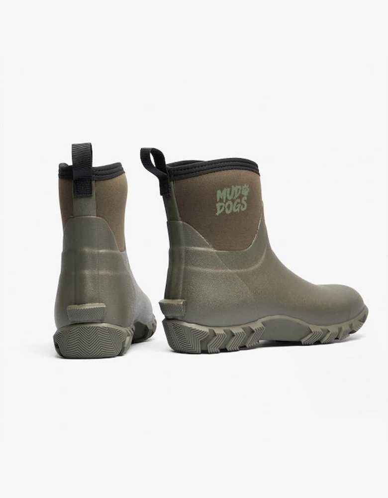 RUTLAND SHORT Unisex Neoprene Wellington Boots Olive