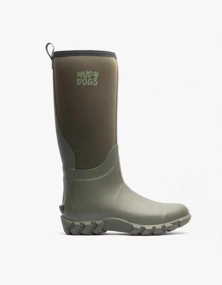 RUTLAND TALL Neoprene Wellington Boots Olive