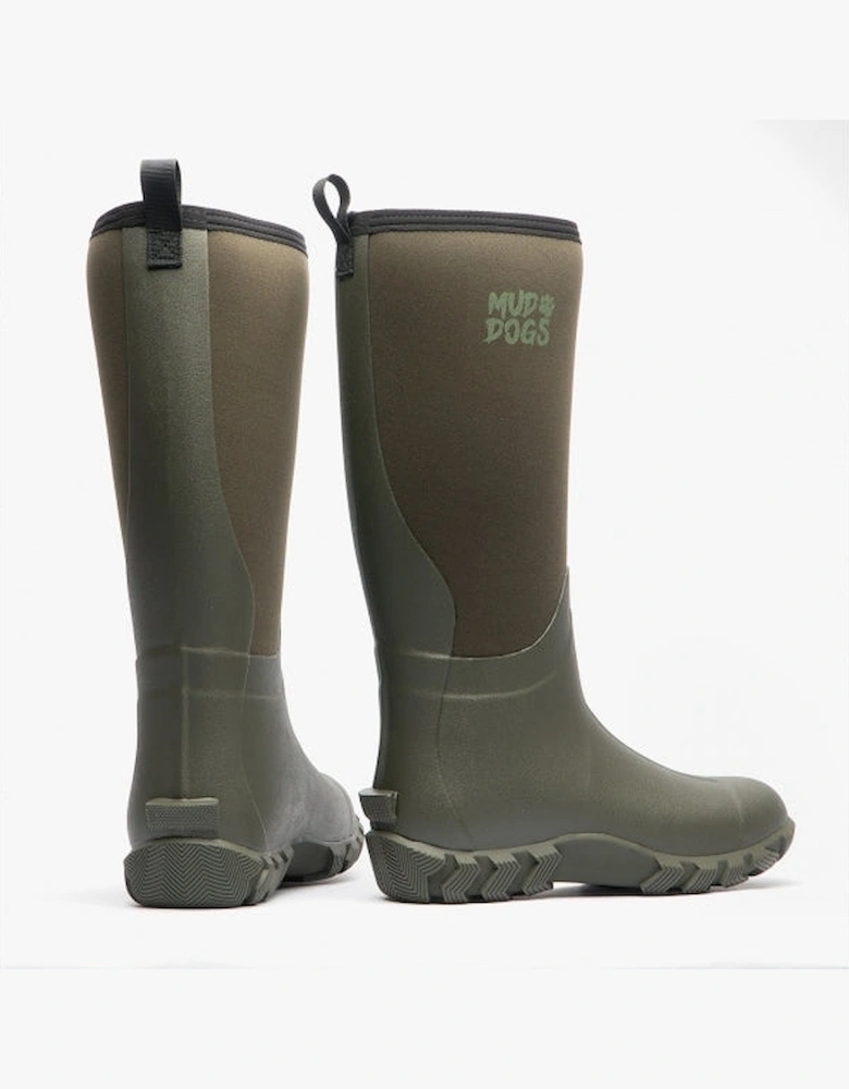 RUTLAND TALL Neoprene Wellington Boots Olive