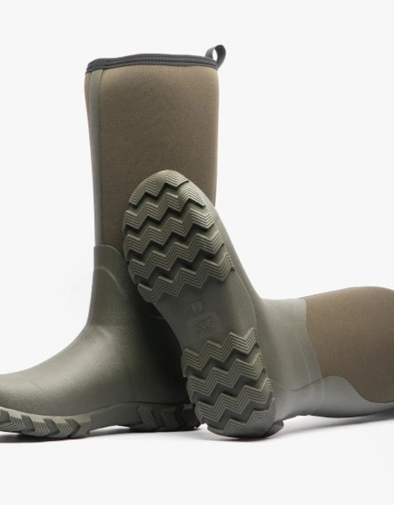 RUTLAND TALL Neoprene Wellington Boots Olive