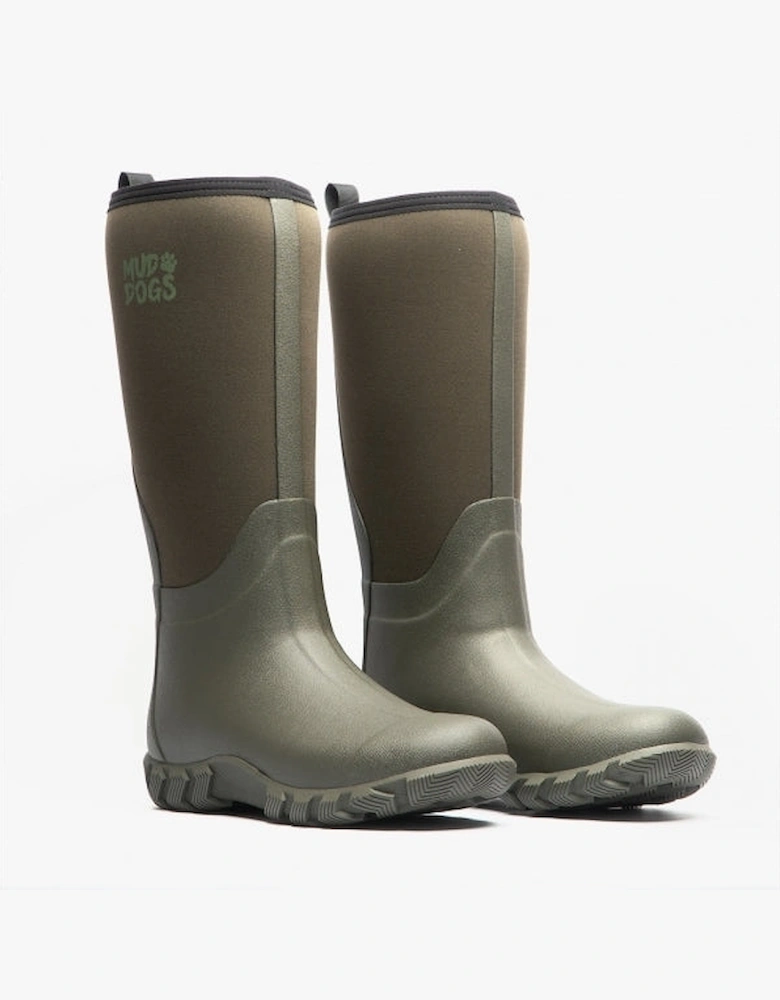 RUTLAND TALL Neoprene Wellington Boots Olive