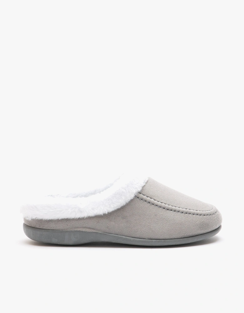 AVRIL Womens Mule Slippers Grey