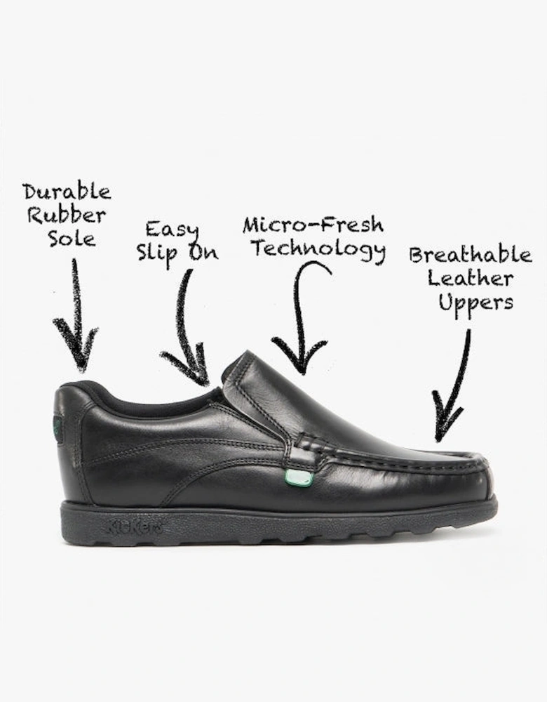 FRAGMA SLIP Leather Shoes Black