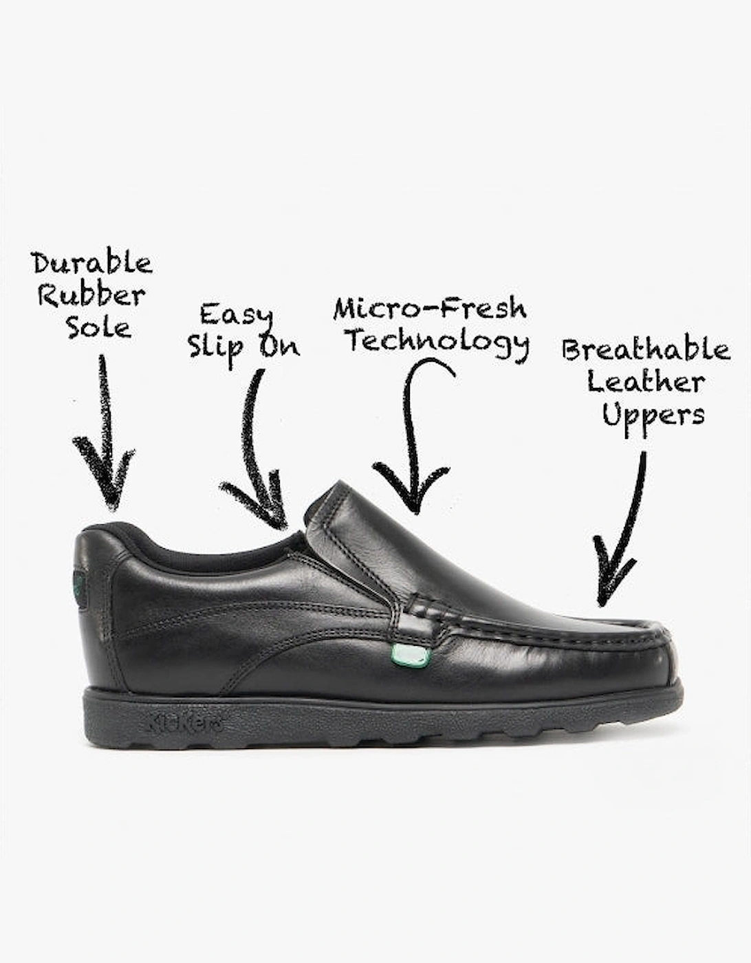 FRAGMA SLIP Leather Shoes Black, 7 of 6