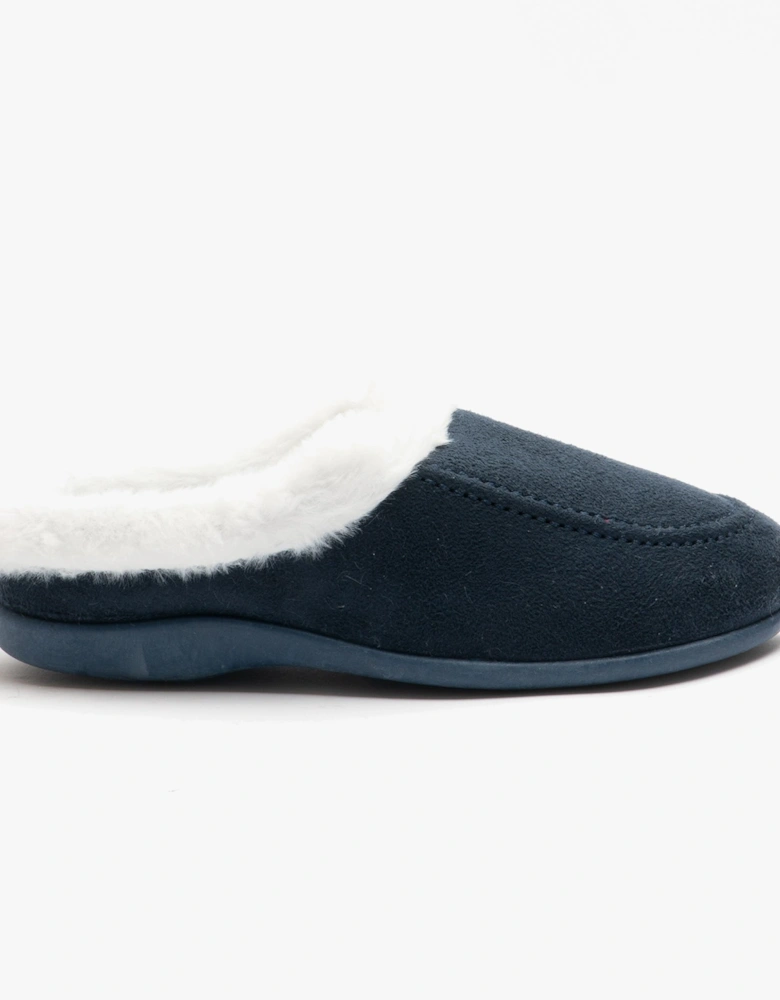 AVRIL Womens Mule Slippers Navy