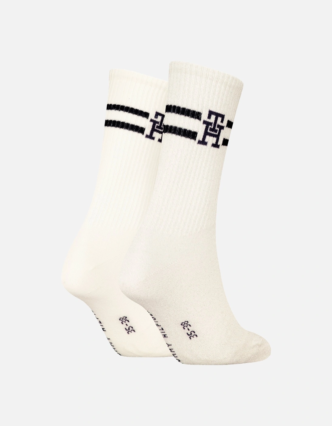 2 Pack Trainer Womens Crew Socks White