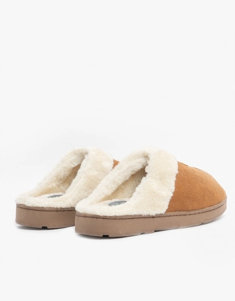 Jo & Joe SNUGGLE Womens Mule Slippers Cognac