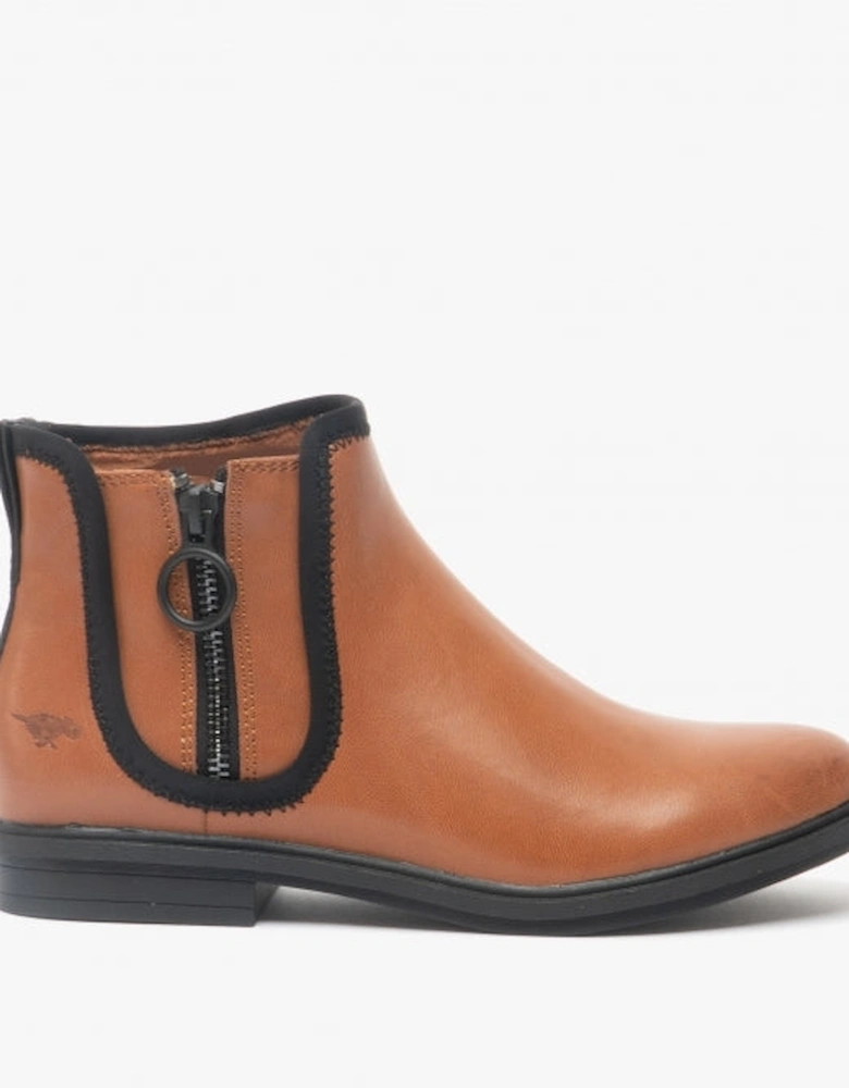 GREYA Womens Ankle Boots Cognac