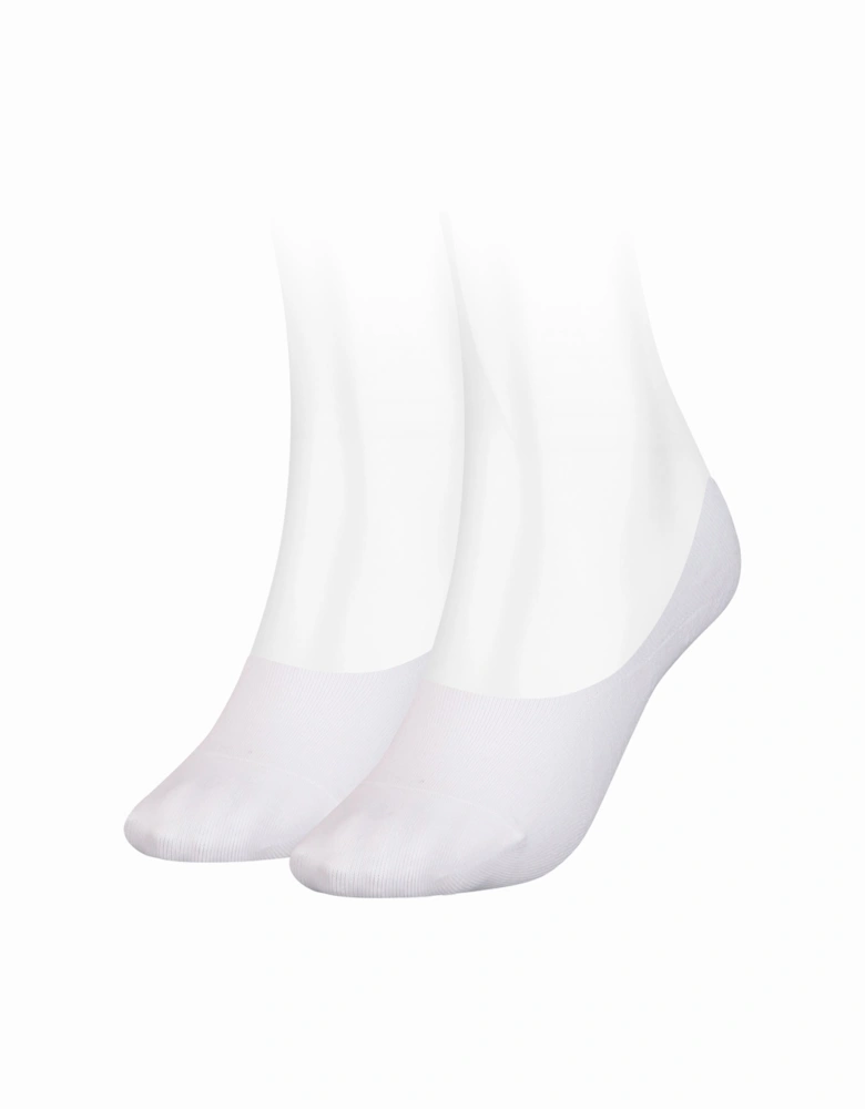 2 Pack Womens Invisible Socks White