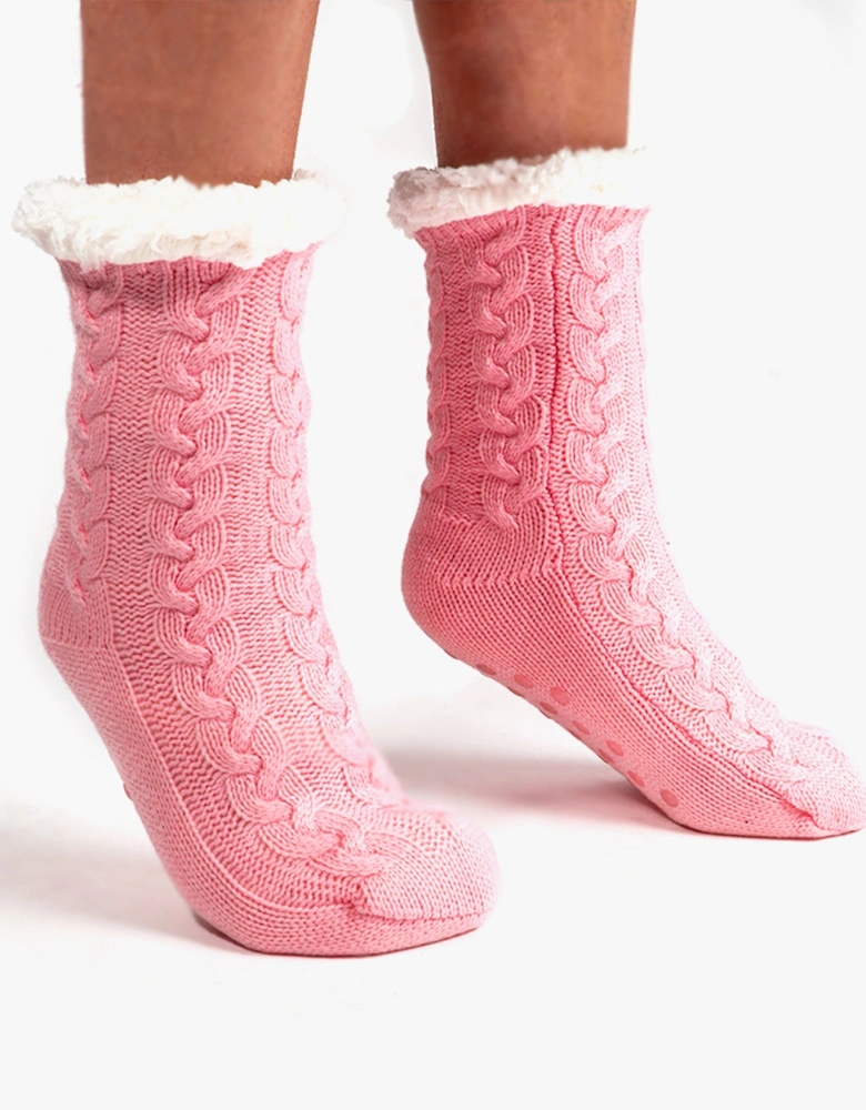 MELLOW Womens Slipper Socks Pink